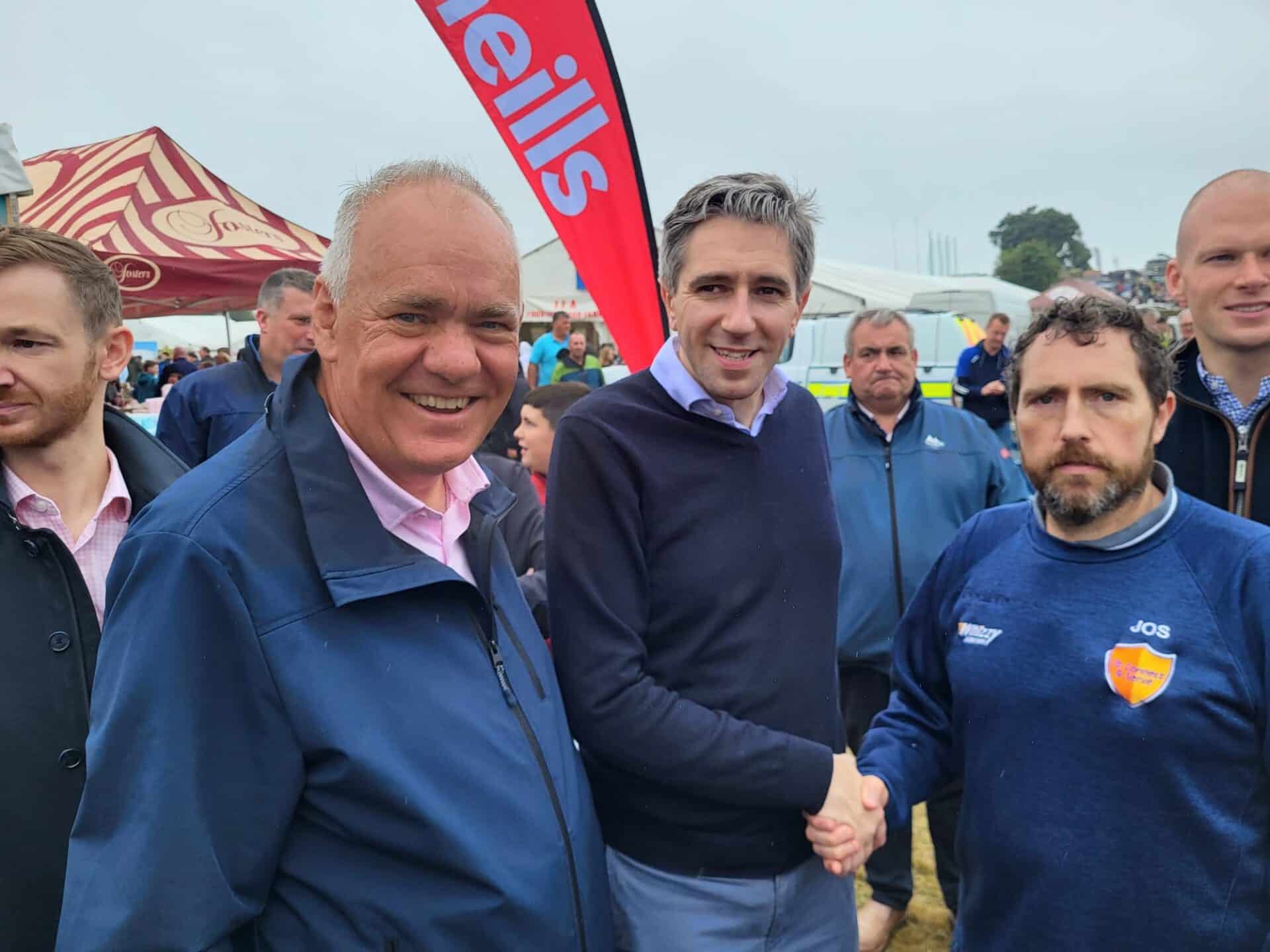 Whizzy at Tinahely Show James with Taoiseach Simon Harris